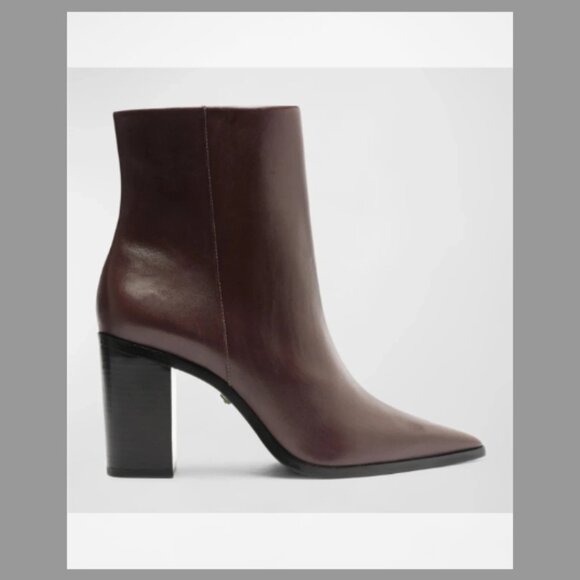 Schutz NIB Mikki Leather Block-Heel Booties (Orig.$235) w/tax (Size 10B) BROWN - Picture 1 of 6